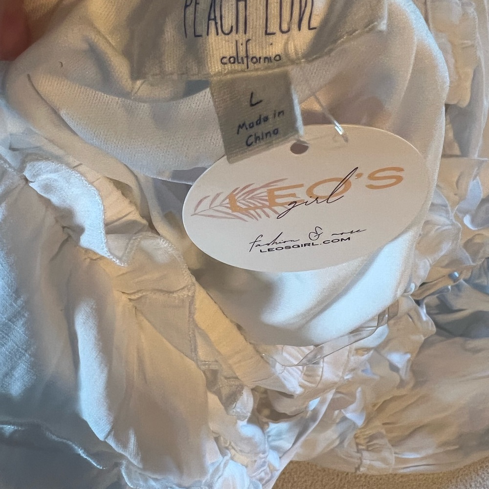 Peach Love California White Dress Size Large NWT - Picture 6 of 8